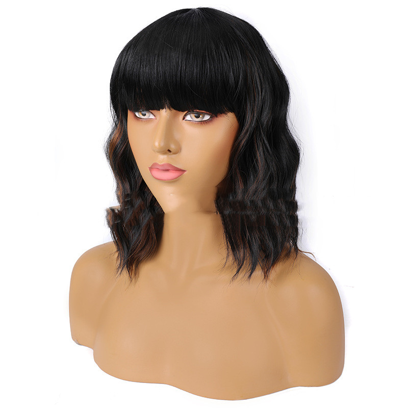 Headgear Chemical Fiber High Temperature Silk Water Ripple Style Blackbrown - Shop at LoveMi