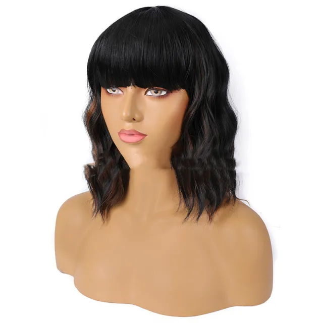 Headgear Chemical Fiber High Temperature Silk Water Ripple Style Blackbrown - Shop at LoveMi