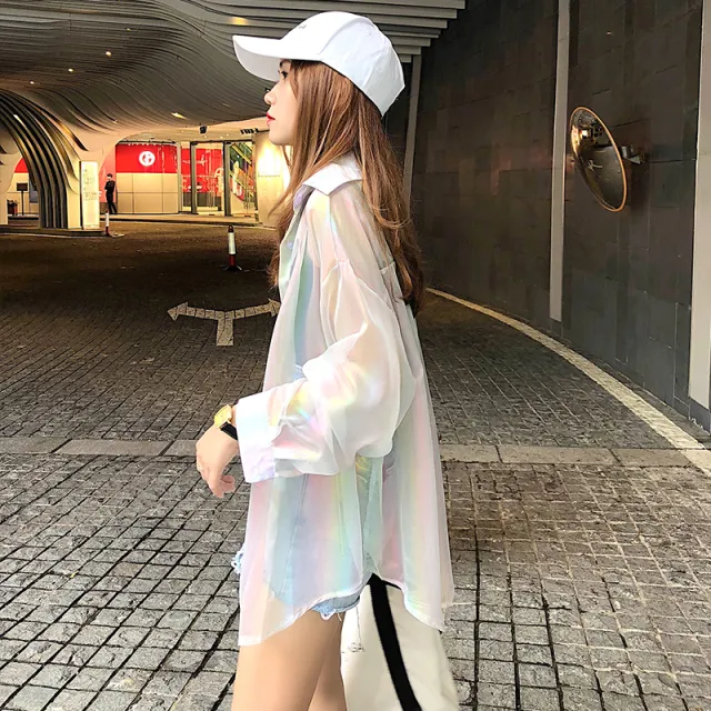 Salt Series Sunscreen Shirt Women"s Summer Korean Thin White - Shop at LoveMi
