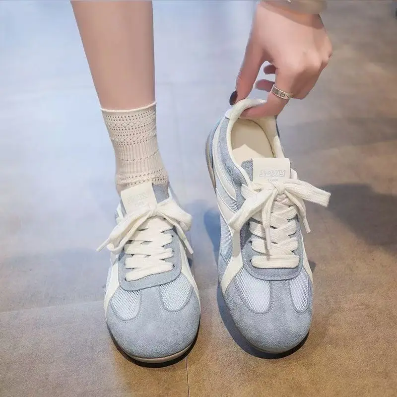 Women's 2026 Spring New Platform German Style Sneakers, Mesh Ultra Soft Sole White Versatile Casual Trainers