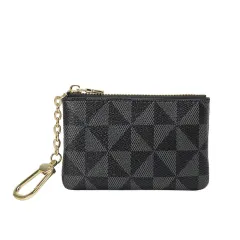 Women's Fashion Simple Print Mini Wallet - Black - View 1