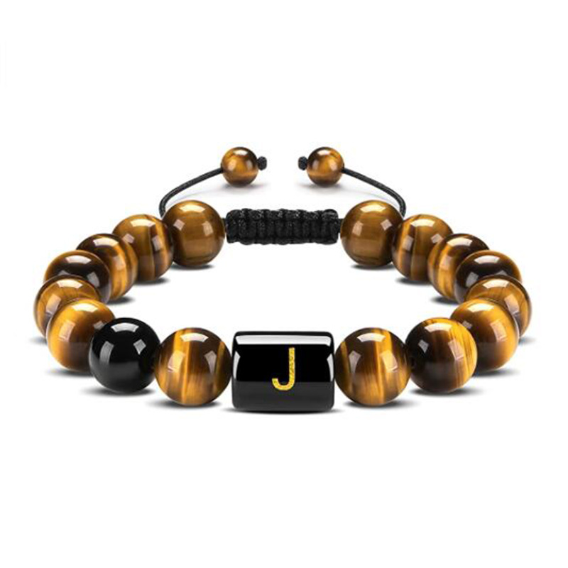 Natural Tiger Eye Stone Agate Bead Bracelet