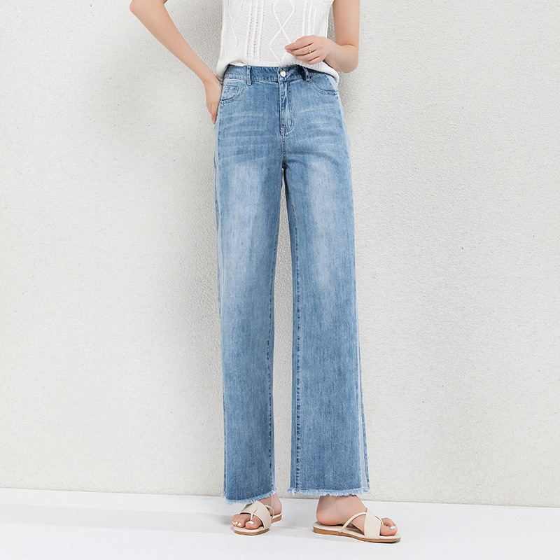 Title 6, Denim Wide-leg Pants High-waisted Drape Straigh...