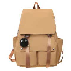 Women's Fashion Simple Casual Shoulder Backpack - Brown - View 1