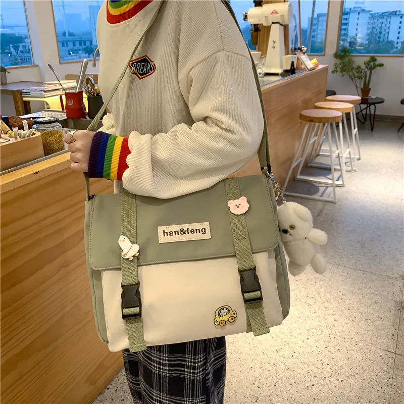 Japanese Girl Largecapacity Student School Shoulder Bag - Green