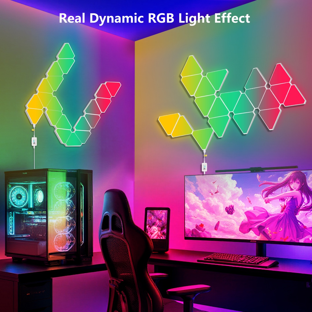 20-Pack Triangular Light Panels - Smart RGB LED Wall Lights With App & Remote... 6