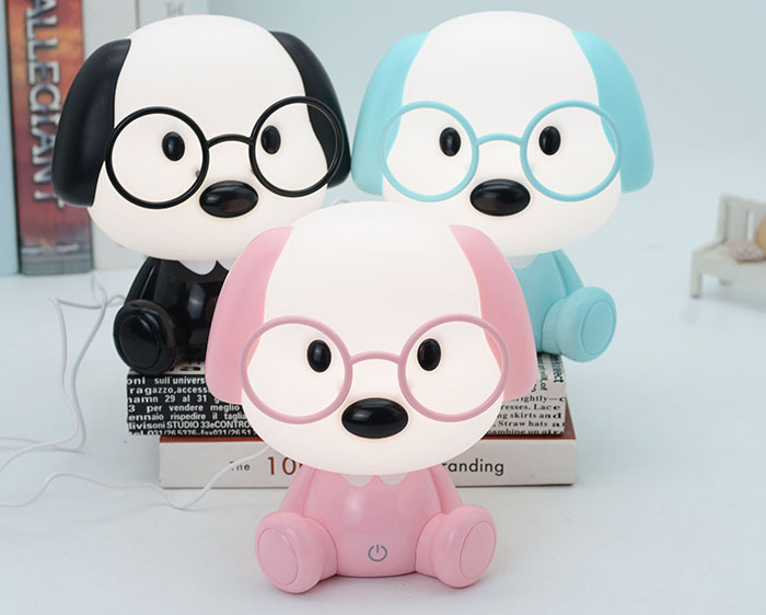 Small Cute Dog Lamp with Glasses