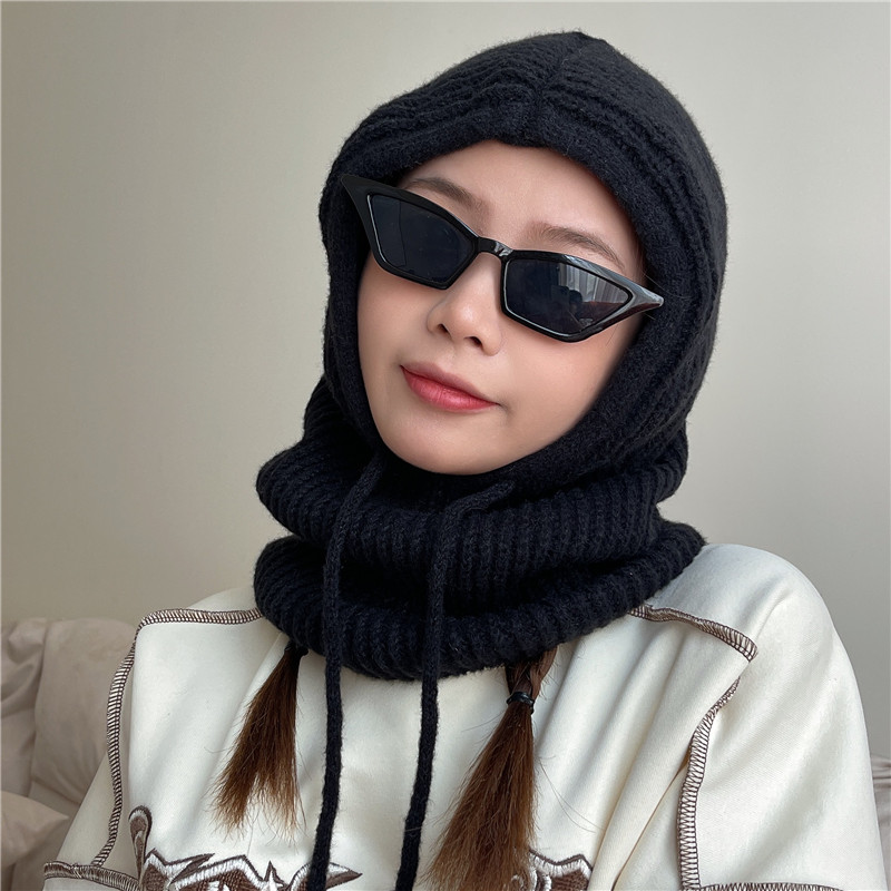 Pull Rope Simple Knit Head Hat