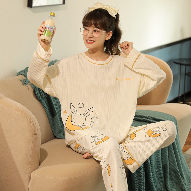 White Rabbit Pyjamas Yellow Moon Cute