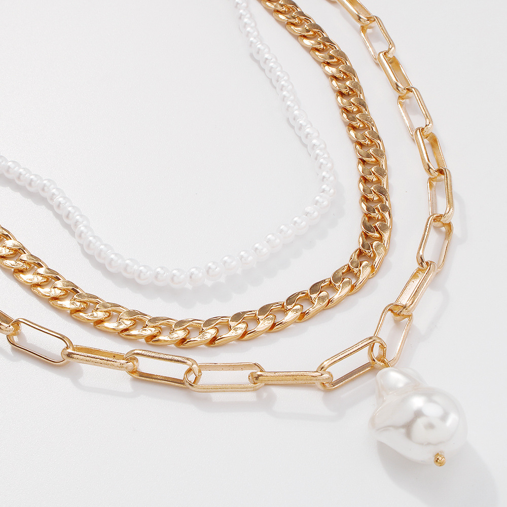 Multi-layer Necklace Ins Punk Style Retro Personality Clavicle Chain Female