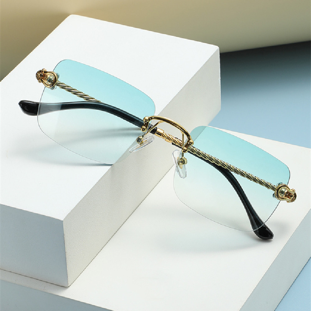 Frameless Square Trimming Sunglasses
