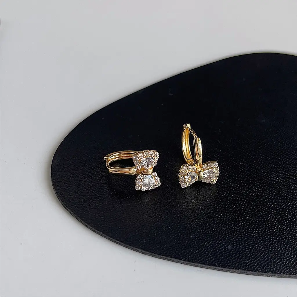 Bow Plated 14k Simple Elegant Sweet Earrings