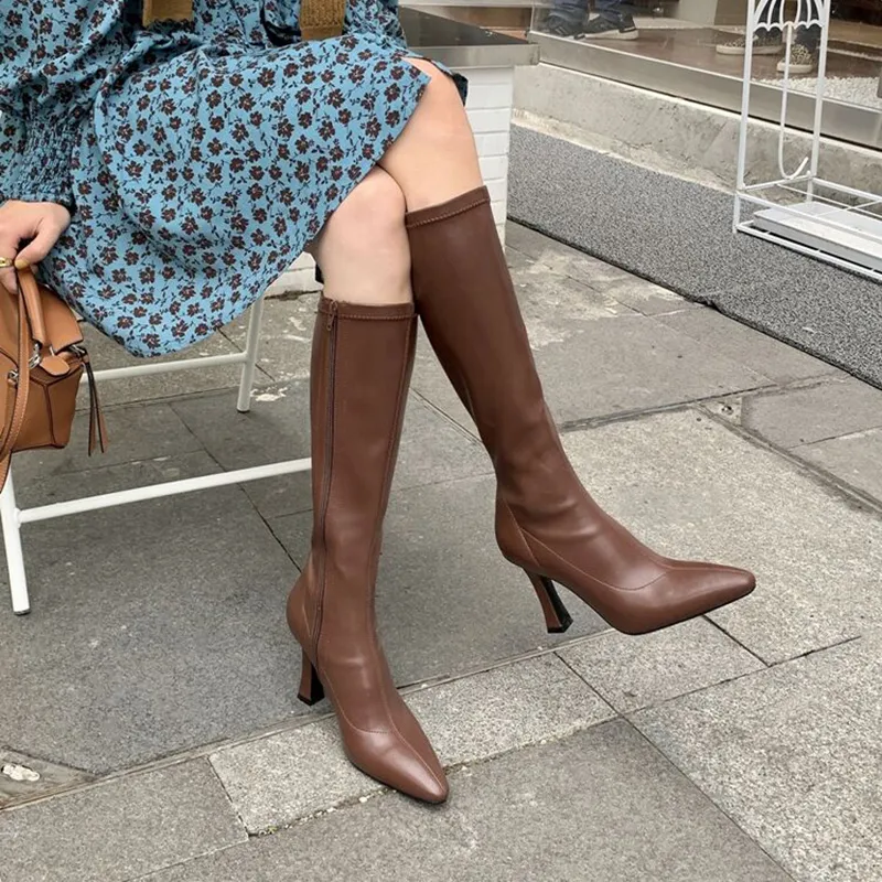 Women's Original Design Brown Pointed Toe Stiletto
