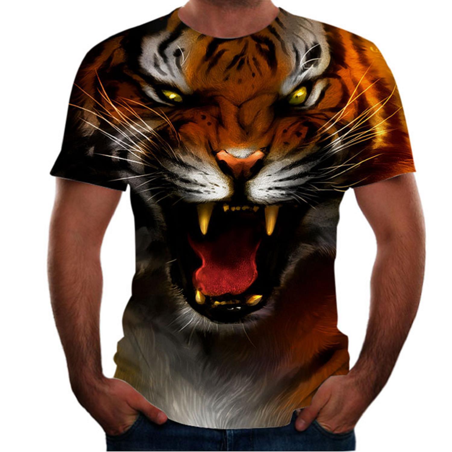 Title 12, Animal Print 3D T-Shirt für Herren Kurzarm Shir...