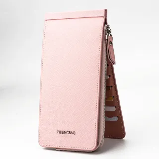 Korean Style Cross Pattern Mobile Phone Bag Multifunctional - Pink