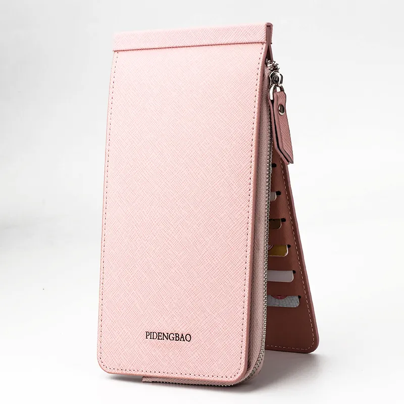 Korean Style Cross Pattern Mobile Phone Bag Multifunctional - Pink