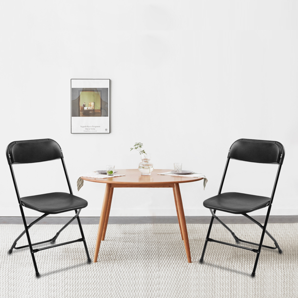 6pcs Injection Molding Classic Garden Plastic Folding Chair Black 4