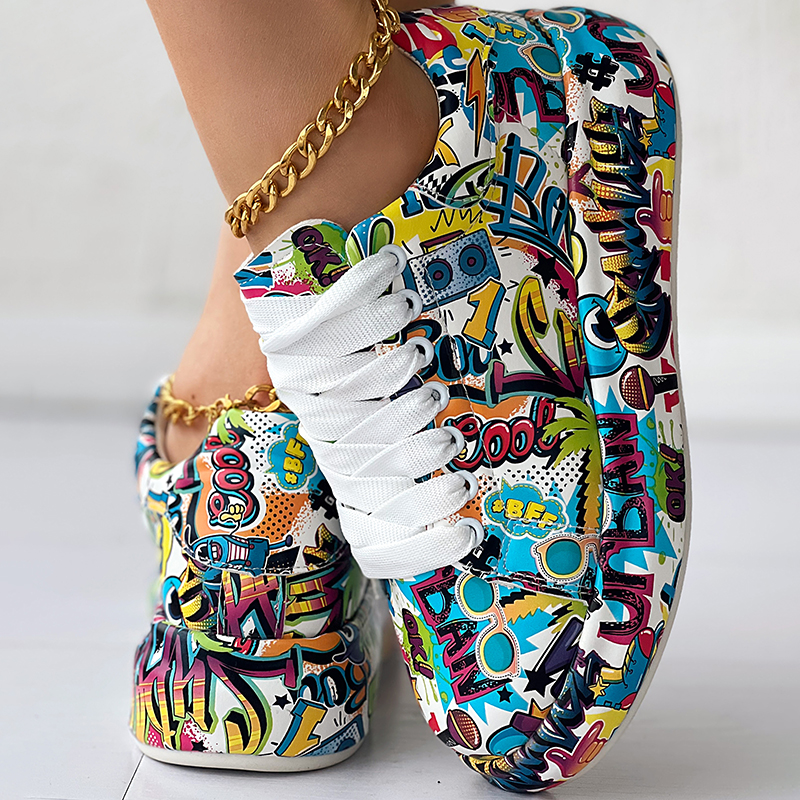 thick-sole lace-up sneakers