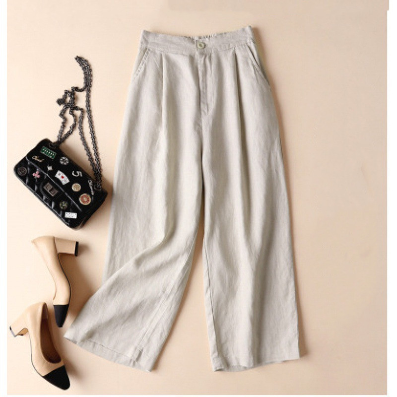 Women's Fashion Casual Cotton And Linen Wide-leg Pants