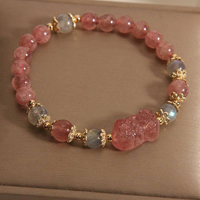 Natural Strawberry Crystal Bracelet Brave Female