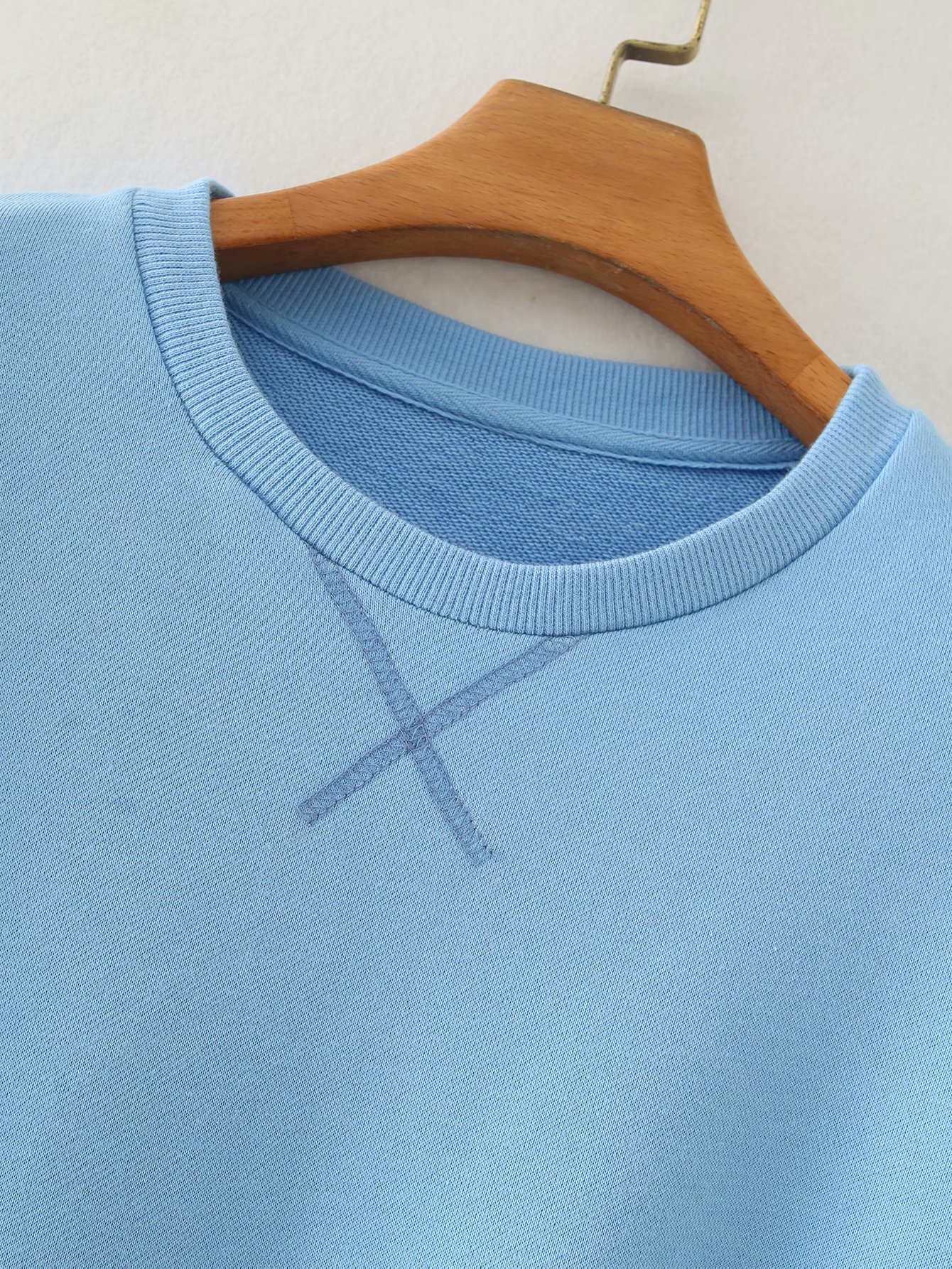 Spring And Autumn Loose Round Neck X-shaped Embroidered Pullover Sweater Women