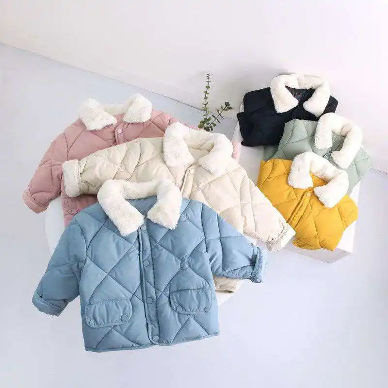 Children's Plush Thick Warm Quilted Jacket Coat