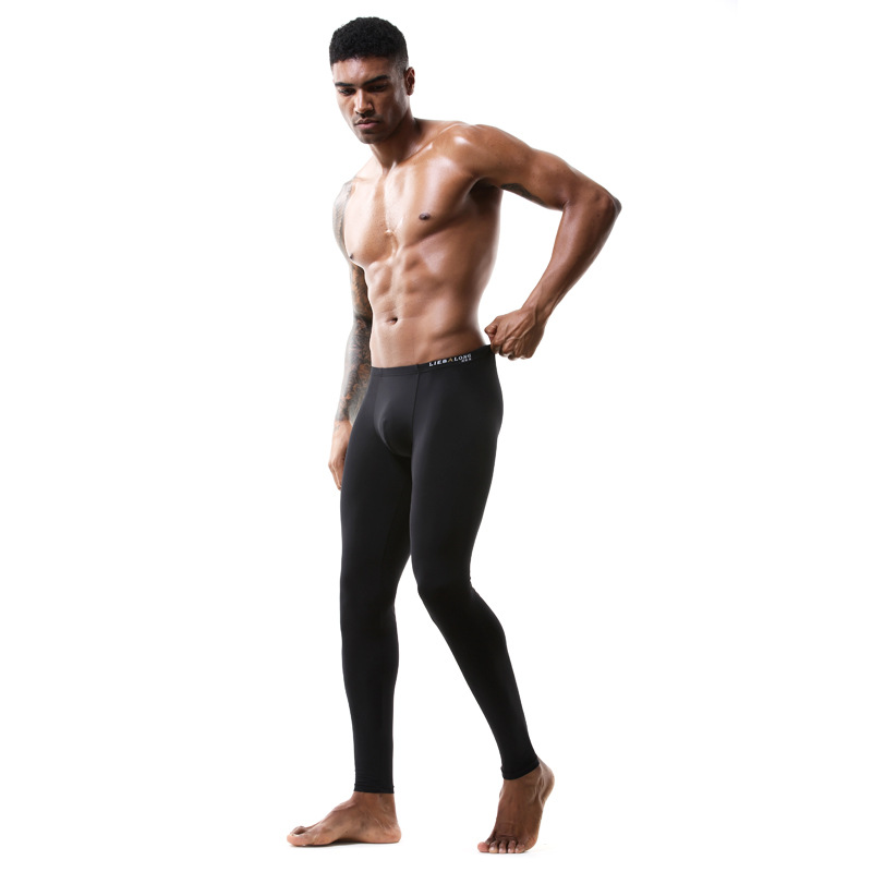 Elastic Ice Silk U Convex Men's Thin Silky Translucent Trousers