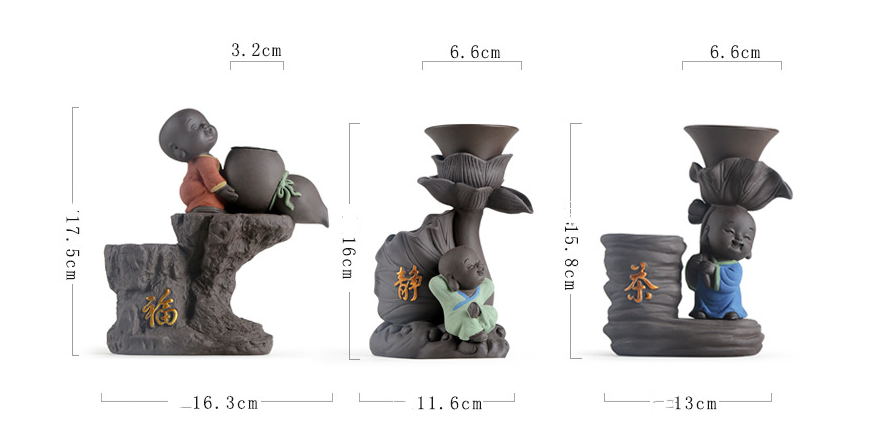 Purple Clay Little Monk Black Sandalwood Six Gentleman Tea Ceremony Accessories