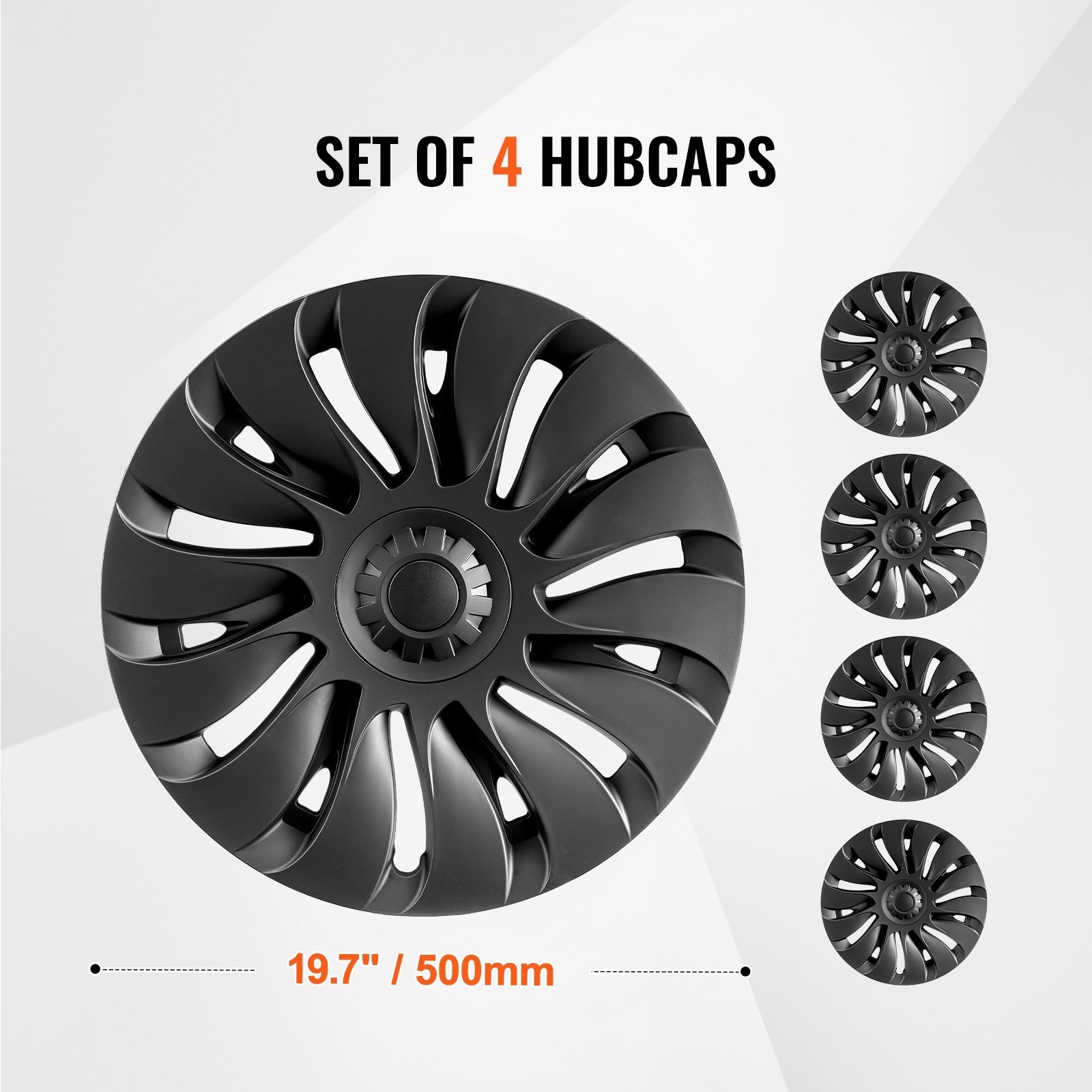 4PCS 19 Inch Wheel Cover Hubcaps Rim Matte Black For Tesla Model Y