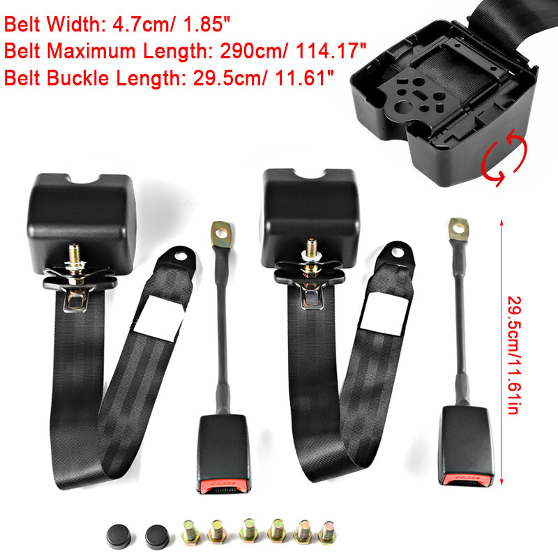 3 Point Inertia Seat Belt Kit Car Truck Adjustable Seat Belt Universal 2 SET