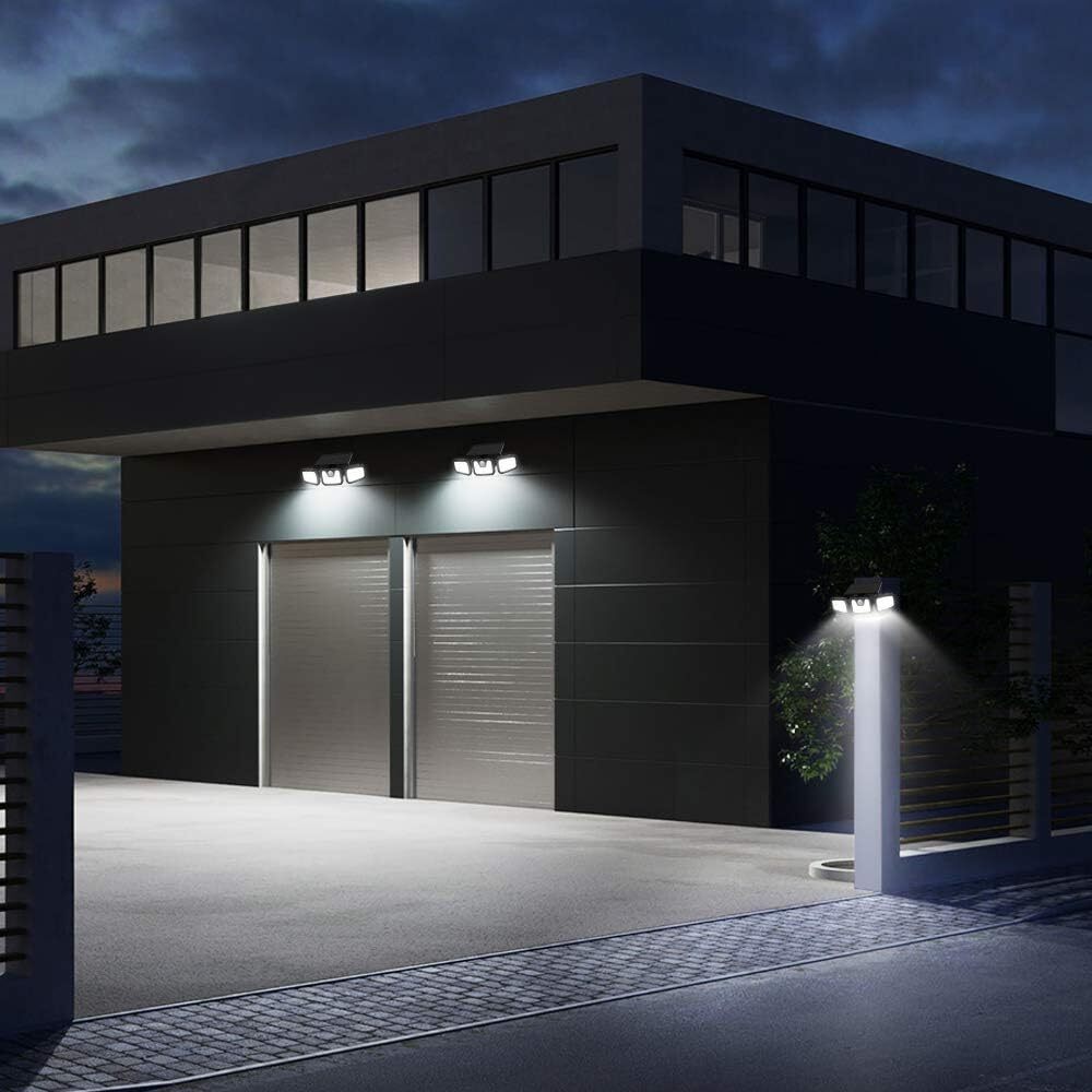 3 Head 74 LED Solar Security Light PIR Motion Sensor Outdoor Garden Flood Lamp — image 5