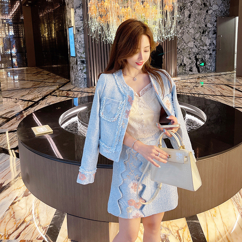 Women's Temperament Short Coat And Skirt Two-piece Set