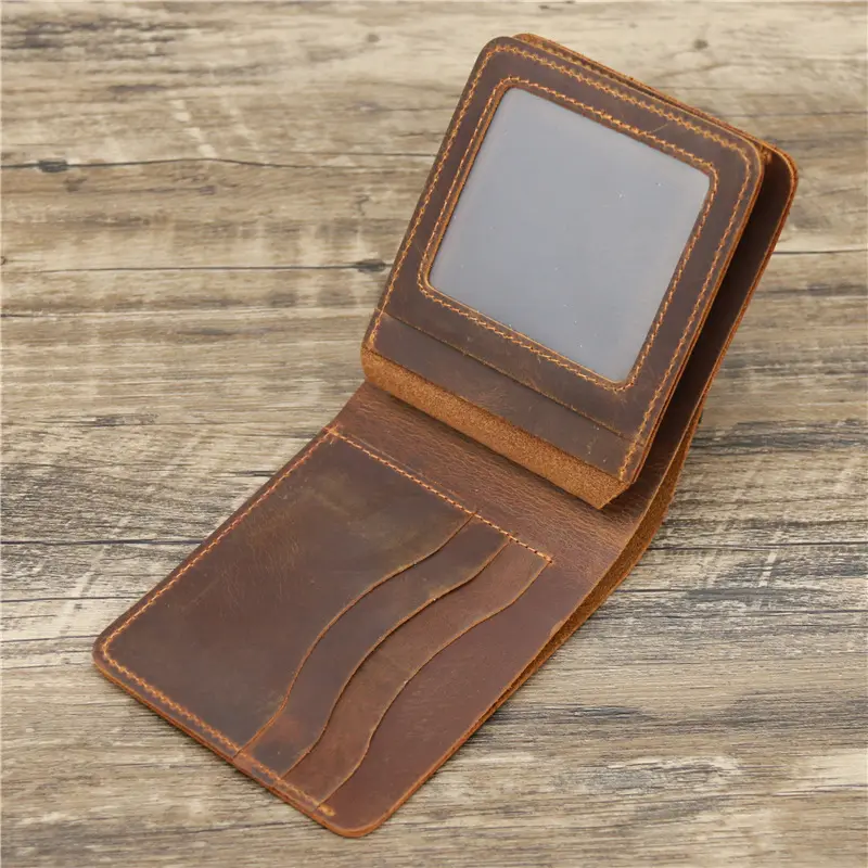 Men's Wallet Leather Retro Rough Tri-fold First