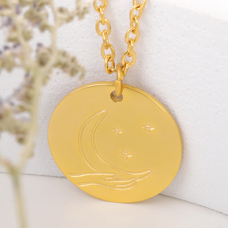 Simple New Stainless Steel Moon And Stars Gestures