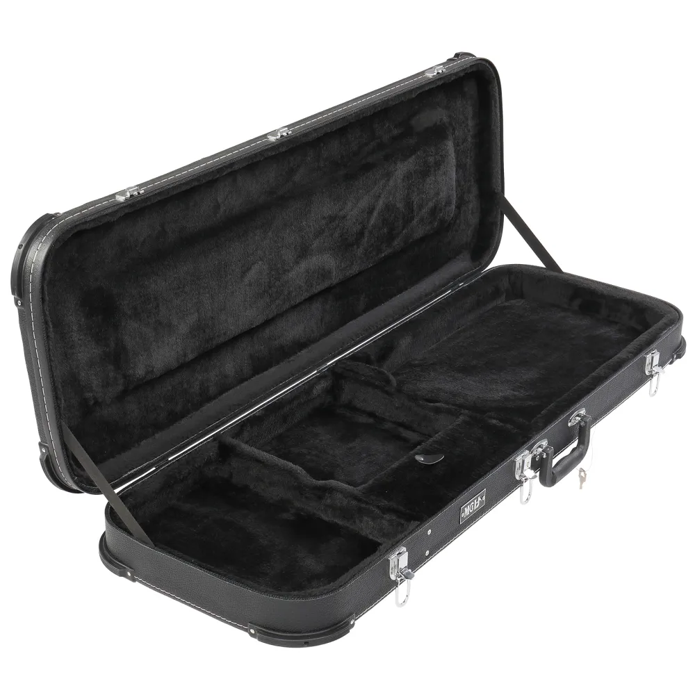 PVC Square  Angle Black Electric Guitar Leather Box