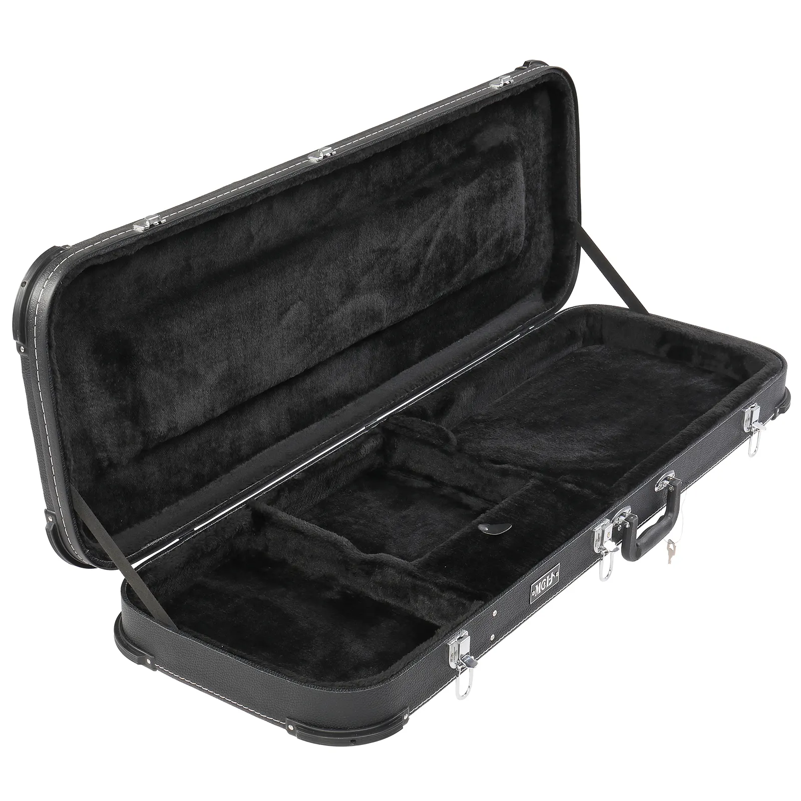 PVC Square Angle Black Electric Guitar Leather