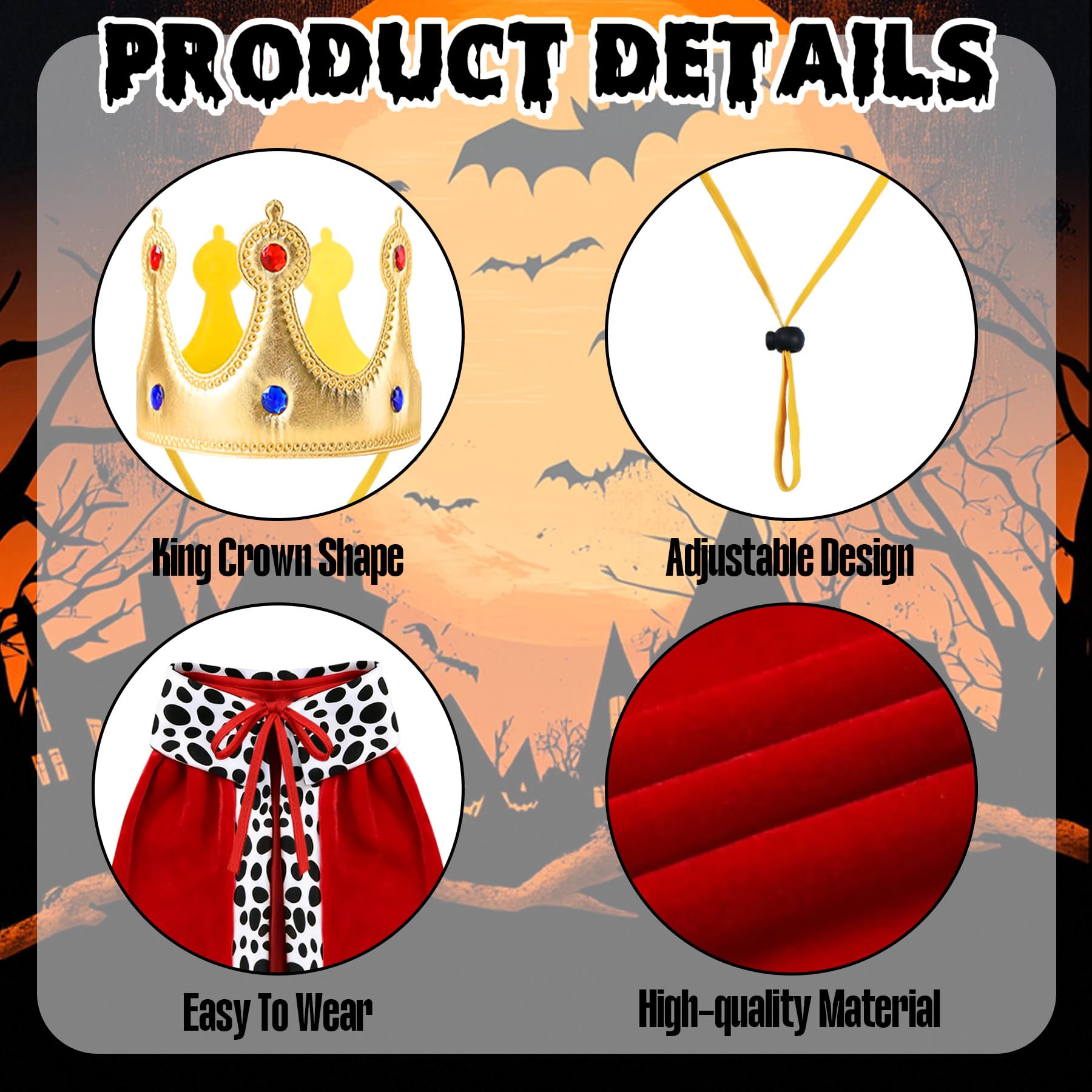 Cat Halloween Costumes Cat Dog Halloween King Costume Pet King Cape Crown Costume For Cats Kitties Puppies Dogs