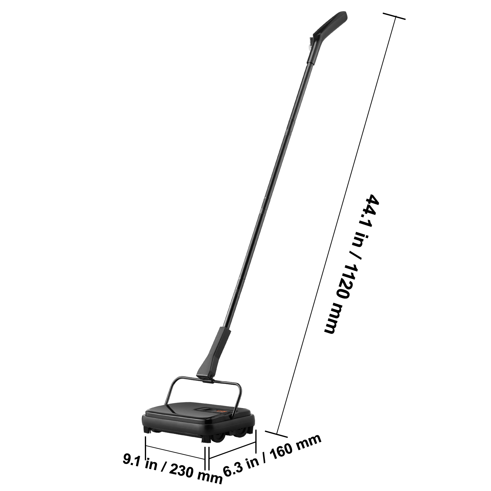 VEVOR Carpet Sweeper, 7.87 In Sweeping Paths, Floor Sweeper Manual Non Electric, 300 Ml Dustbin Capacity With Comb For Home Office Rugs Hardwood Surfaces Wood Floors Laminate, Cleans Dust Pet Hair image 4