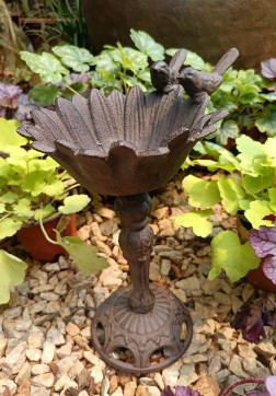 Title 2, Cast Iron Double Bird Flower Feeder Decorative ...