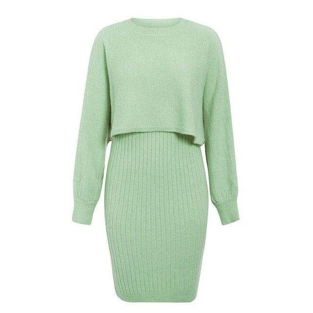 European And American Fashion Solid Color Pullover Women's Suit Skirt