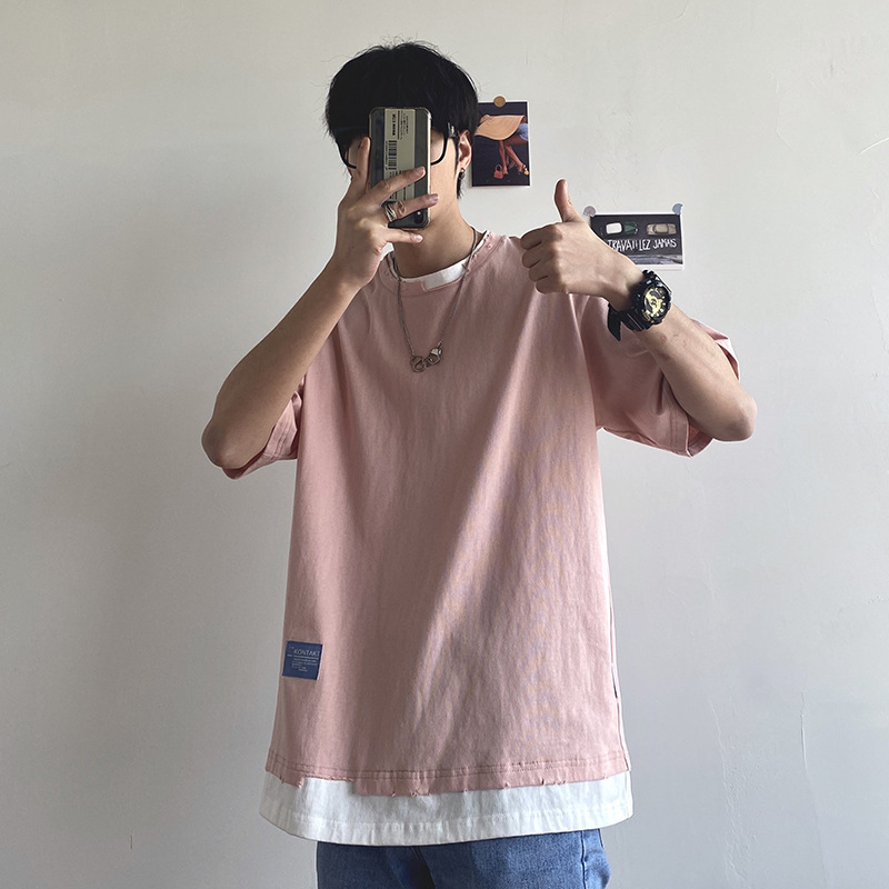 Simple And Loose Hong Kong Style Couple Short Sleeves