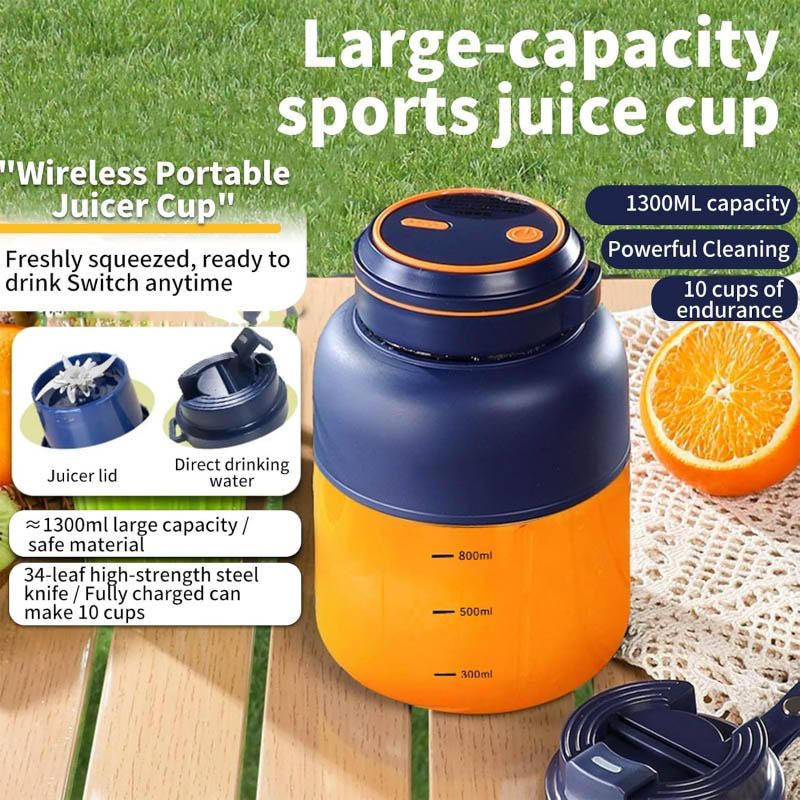 Cordless Juicer Blender Cup 1300ml Rechargeable Smoothie