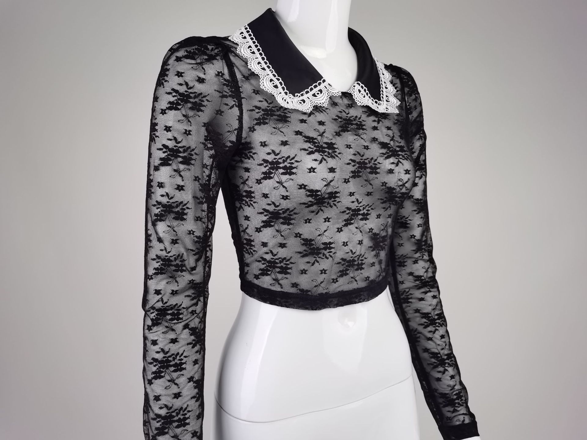 Title 7, Long Sleeve Elegant Waist Shirt Lace Shirt