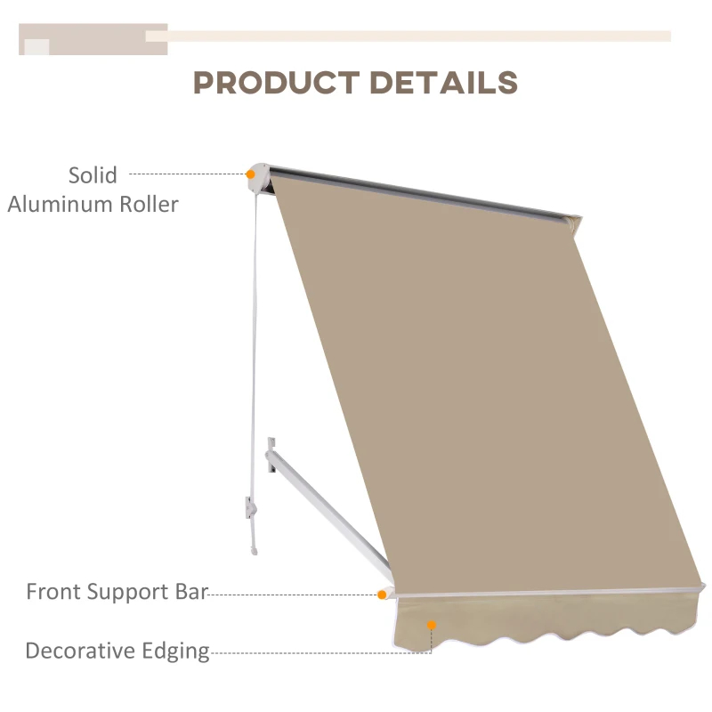 6 Drop Arm Manual Retractable Window Awning