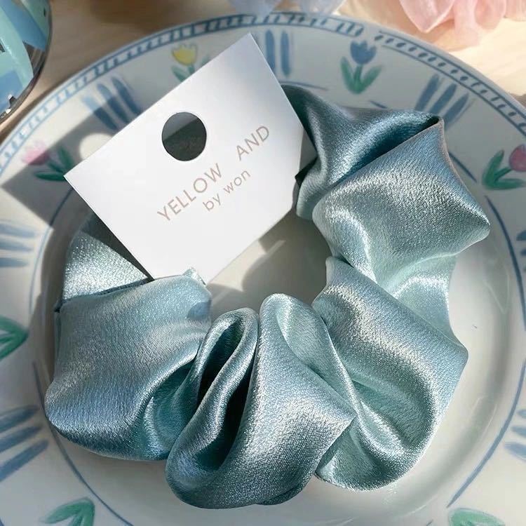 French Vintage Satin Large Intestine Hair Tie