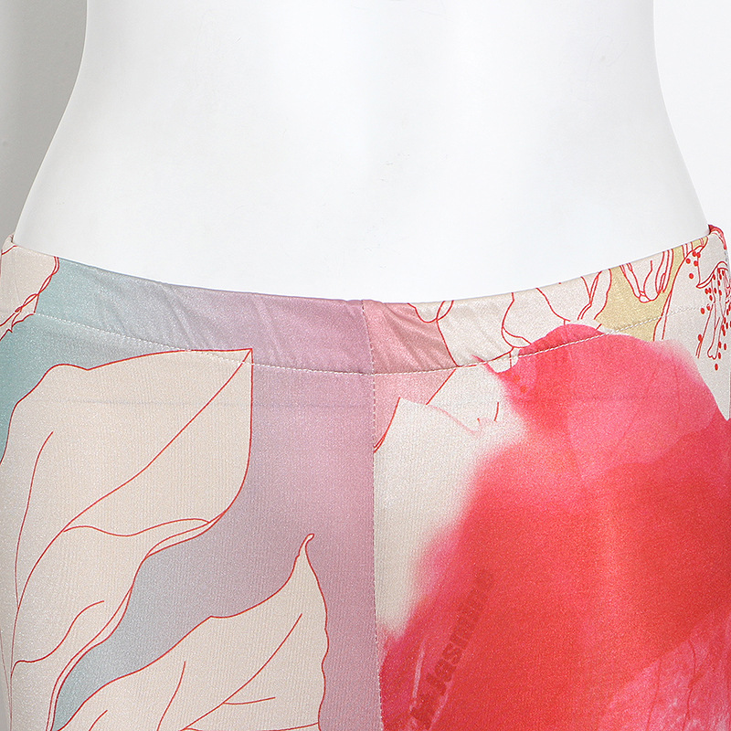 Retro Abstract Color Printing Tight Yoga Super Stretch