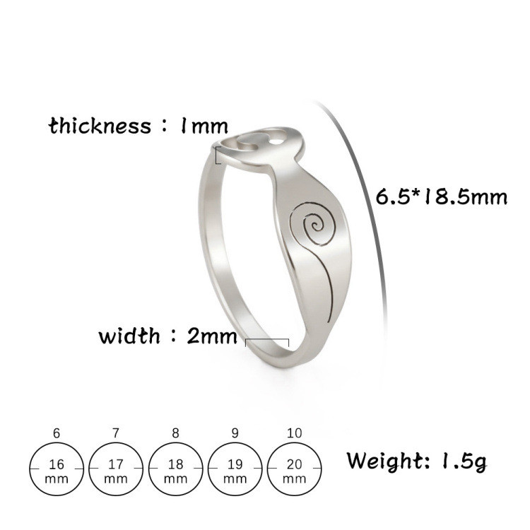 Aerobics Yoga Girls Raising Hands Characters Stainless Steel Rings