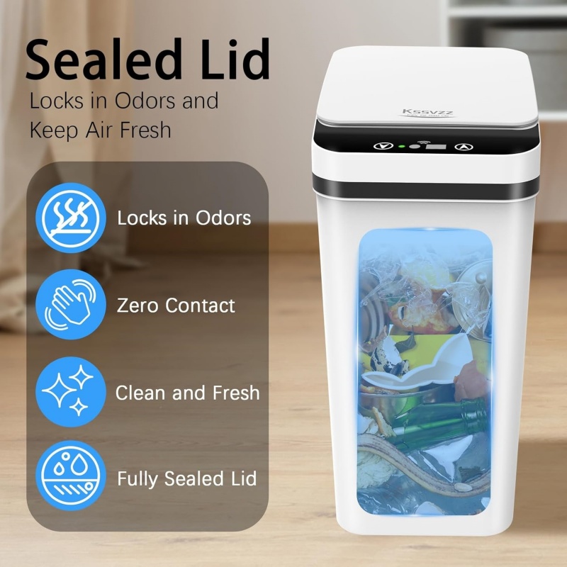 12L Smart Trash Bin Rubbish Motion Sensor Touchless Bathroom Odourles Toilet Can — image 10