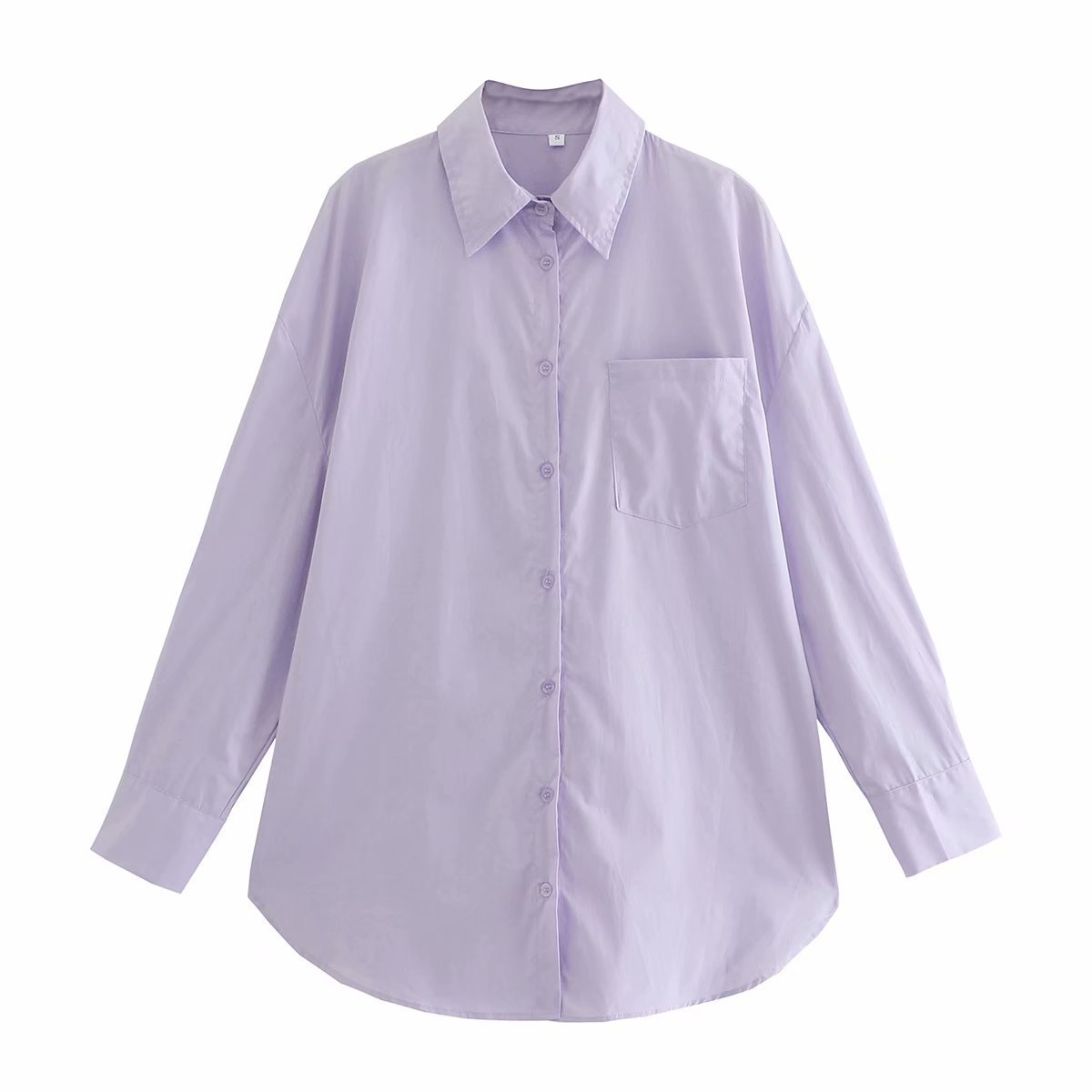 Solid Color Casual Shirt Girls Top