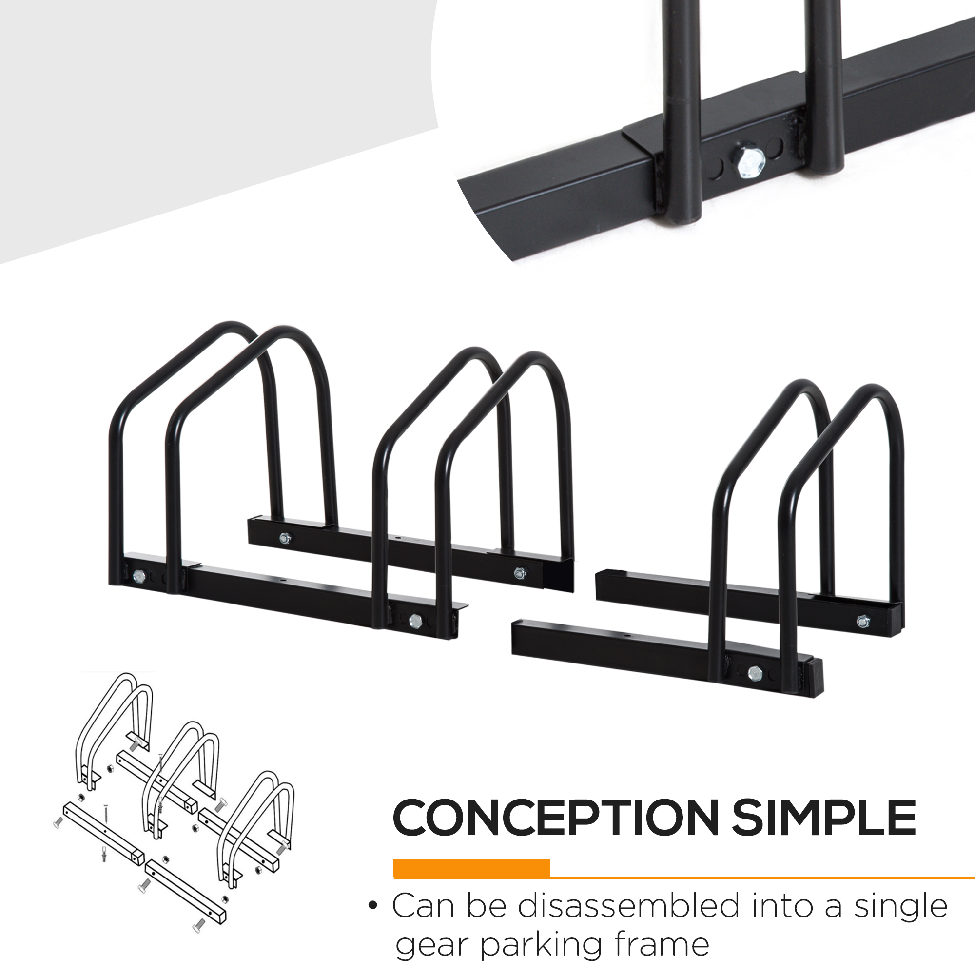 Bicycle Rack Parking Floor Or Wall Mounted Storage Locking 179L X 33W X 27H 3 — image 7